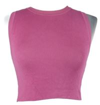 Dámský tmavorůžový úpletový crop top Zara 
