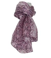 Dámska ružovo-fialová vzorovaná hodvábneá šál Jimmy Choo