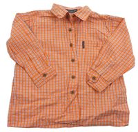 Oranžovo-tmaovmodro-biela kockovaná košeľa H&M
