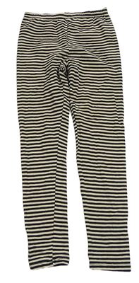 Čierno-béžové pruhované legíny H&M