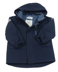 Tmavomodrá šusťáková podzimní bunda s kapucí H&M