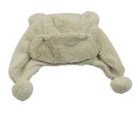 Světlebéžová kožešinová beranice F&F vel.122-140