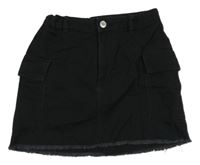 Černá riflová cargo sukně H&M