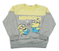 Žlto-sivá ľahká mikina s Mimoni