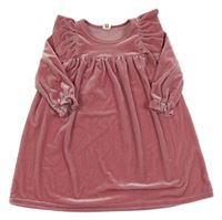 Růžové sametové šaty