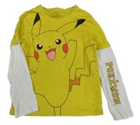 Žluto-bílé triko s Pikachu 