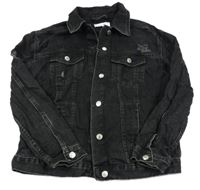 Černá riflová bunda s dírami New Look