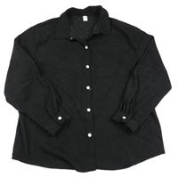 Čierna menšestrová košeľa Shein