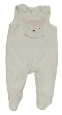 Bílé sametové dupačky so srnkou C&A