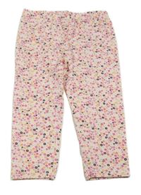 Svetloružové kvetované capri legíny Topolino