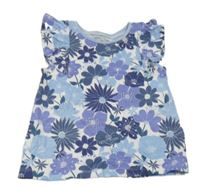 Bílo-modro květované tričko Next