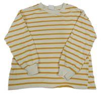 Smetanovo-okrové pruhované triko Zara