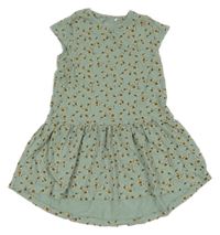 Modro-sivé bavlnené šaty s kvetinami Name it