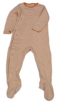 Oranžovo-bílý pruhovaný overal F&F