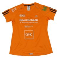 Oranžové športové funkčné tričko s potlačou Adidas