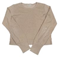 Lososové trblietavé úpletové crop tričko H&M