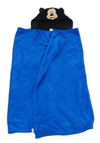 Modrá chlpatá zavinovací deka s kapucí - Mickey mouse Disney