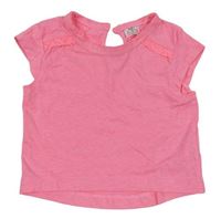 Neonově růžové tričko s krajkou F&F