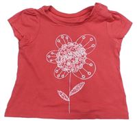 Červené tričko s kytkou Mothercare