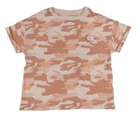 Ružové army crop tričko s nápisom M&S