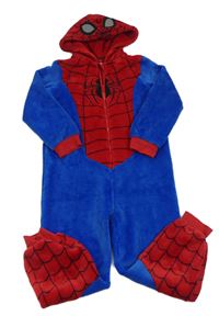 Modro-červená chlupatá kombinéza s kapucí - Spiderman Marvel