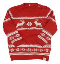 Červeno-biely vzorovaný sveter so sobmi George