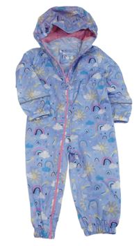 Svetlomodrá šušťáková kombinéza s obrázkami a kapucňou Mountain Warehouse