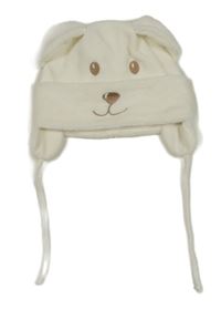 Smetanová fleecová čepice - pes