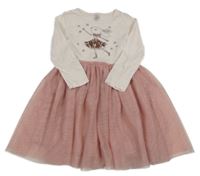 Světlerůžové šaty a myškou a tylovou sukní 