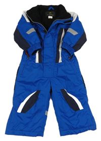 Modro-černá šusťáková zimní kombinéza 