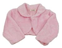 Ružové chlpaté podšité bolerko