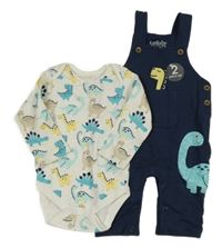 Nové - 2set - Tmavomodré laclové tepláky s dinem + body Lullaby