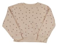 Svetloružová mikina s kvietkami Primark