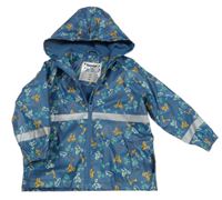 Modrá nepromokavá bunda s bagry a kapucí Lupilu