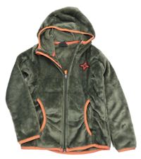 Khakišedá plyšová propínací funkční mikina s kapucí McKinley