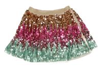 Zlato-ružovo-mátová flitrová sukňa H&M