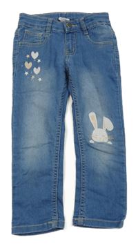 Modré rifle se zajícem a srdíčky