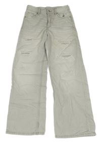Šedé wide leg rifle s prošoupáním Zara