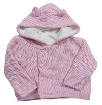 Ružový prepínaci podšitý sveter s kapucňou Mothercare