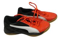 Červeno-černé koženkovo/textilní sálovky Puma vel. 34