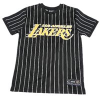Černo-bílý proužkovaný basketbalový dres s číslom