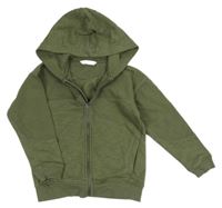 Nové - Khaki prepínaci mikina s kapucňou M&S