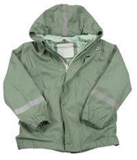 Khaki nepromokavá jarní bunda s kapucí 