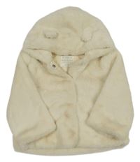 Béžová kožušinová podšitá bunda s kapucňou M&S