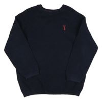 Tmavomdrý vzorovaný sveter s jeleňom Next