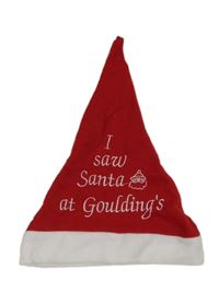 Červeno-biela vianočná čapica s nápisom