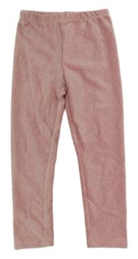 Ružové zamatové rebrované legíny Matalan