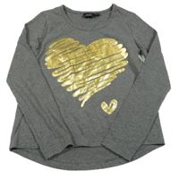 Šedá tunika se srdíčkem Bonprix