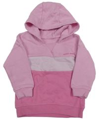 Světlerůžová mikina s pruhem a kapucí Dunnes 
