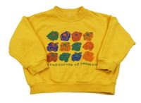 Žltá oversize mikina s pejsky